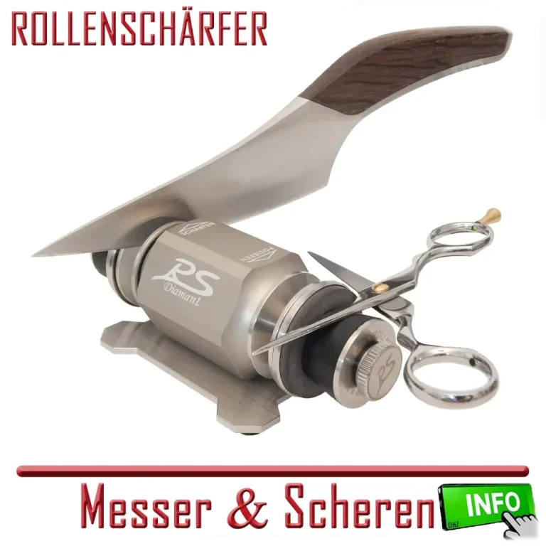 Rollenschärfer in verschiedenen Farben für Messer und Scheren.