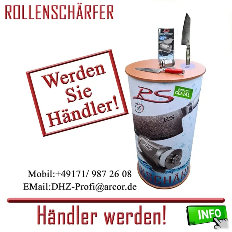 Händleranmeldungen von Rollenschärfer.